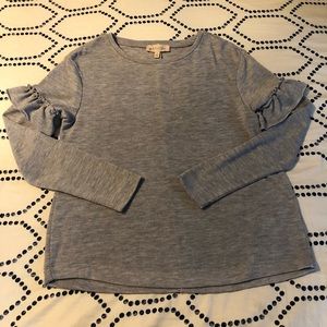 Philosophy Republic Clothing Grey Ruffle Sweater